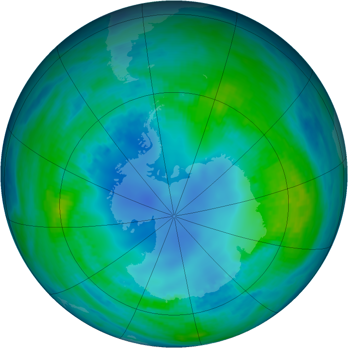 Antarctic ozone map for 03 May 1985